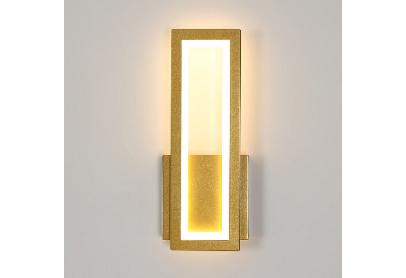 Riserva LED Wandleuchte LED Wandleuchte innen Gold 12W, 3000K warmweiß, 32 cm, rechteckig