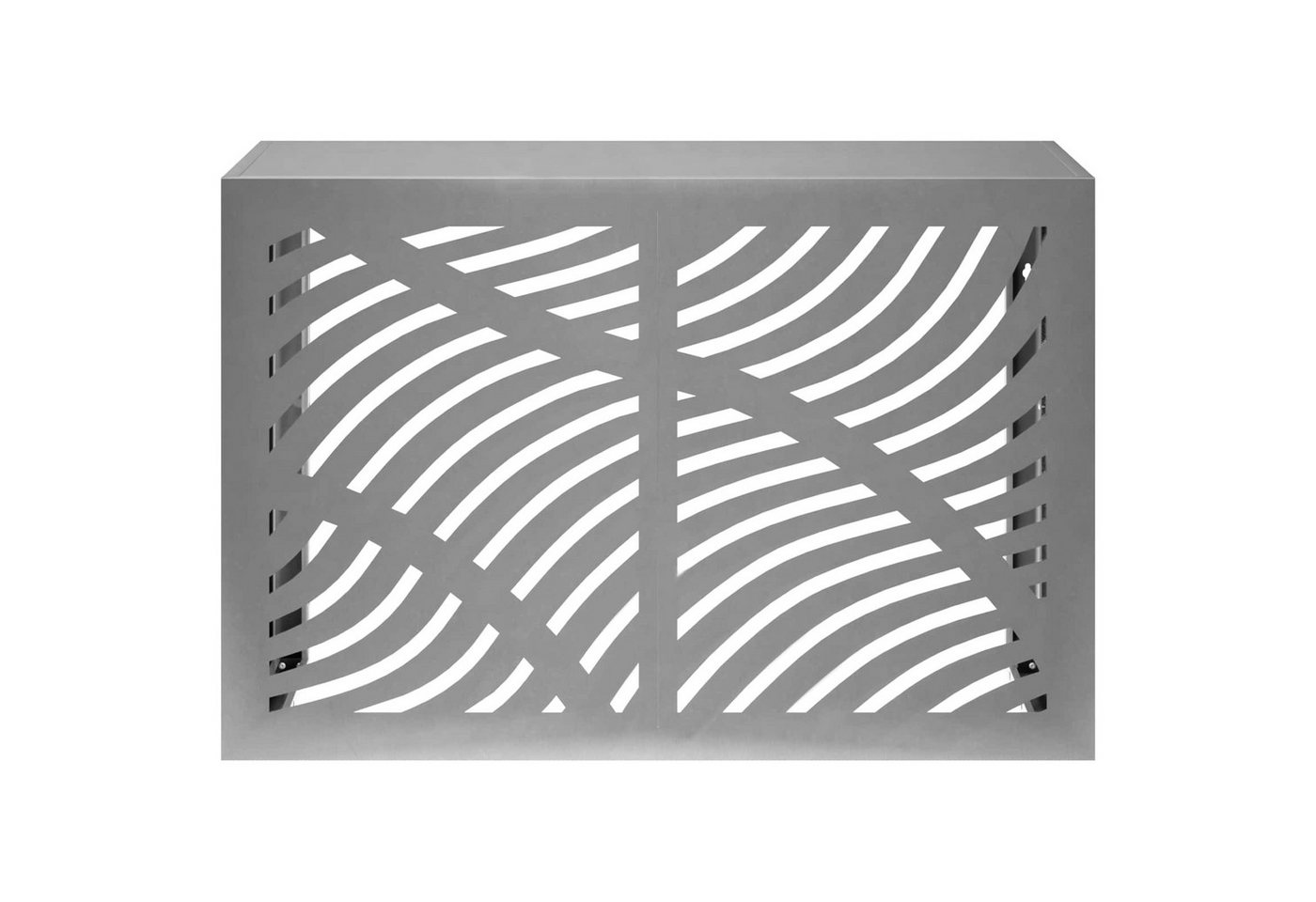 vidaXL Klimaanlagen-Verkleidung Klimaanlagenabdeckung Silber 90 x 40 x 60 cm Verzinkter Stahl Bild 3