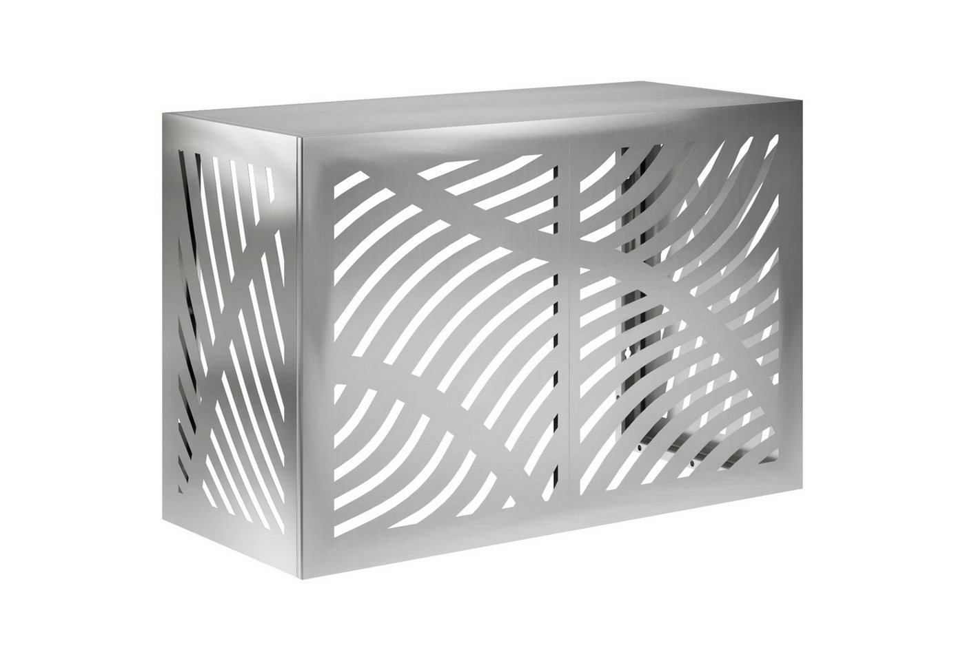 vidaXL Klimaanlagen-Verkleidung Klimaanlagenabdeckung Silber 90 x 40 x 60 cm Verzinkter Stahl Bild 4