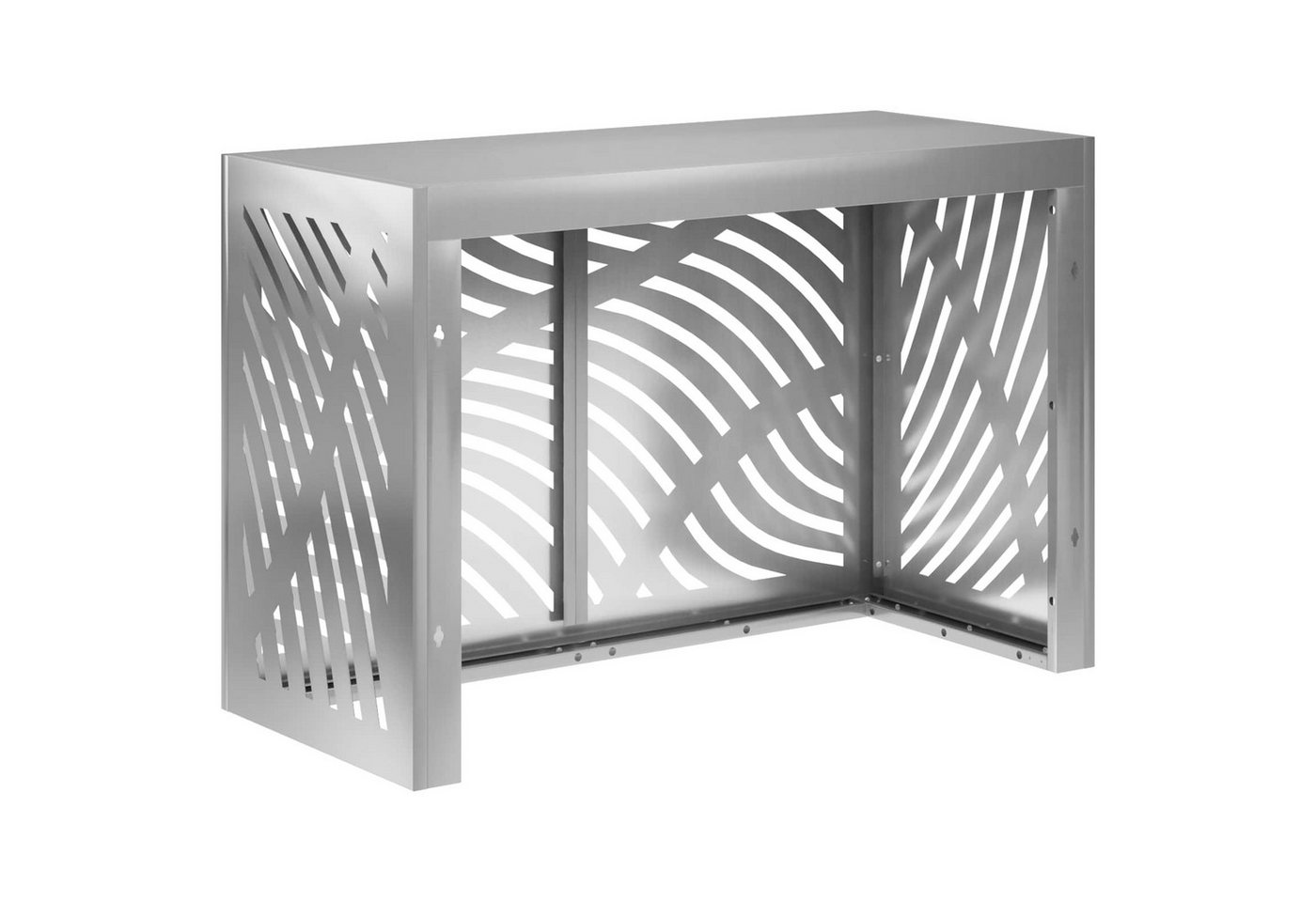 vidaXL Klimaanlagen-Verkleidung Klimaanlagenabdeckung Silber 90 x 40 x 60 cm Verzinkter Stahl Bild 5