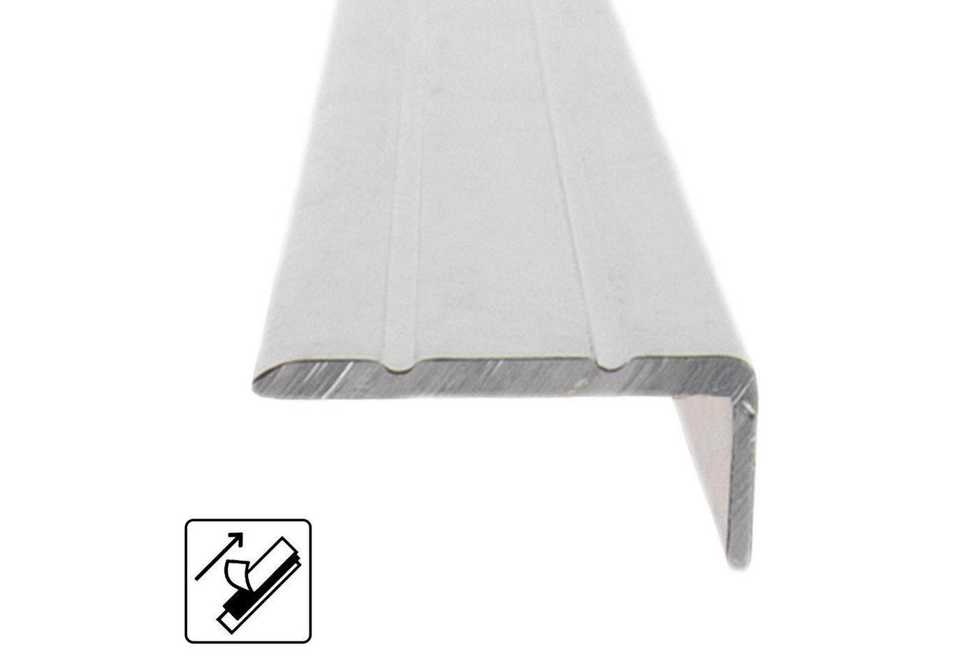 Karat Winkelprofil für Treppenstufen & Absätze, Aluminium, 24,5 x 10 mm, selbstklebend oder vorgebohrt Bild 2