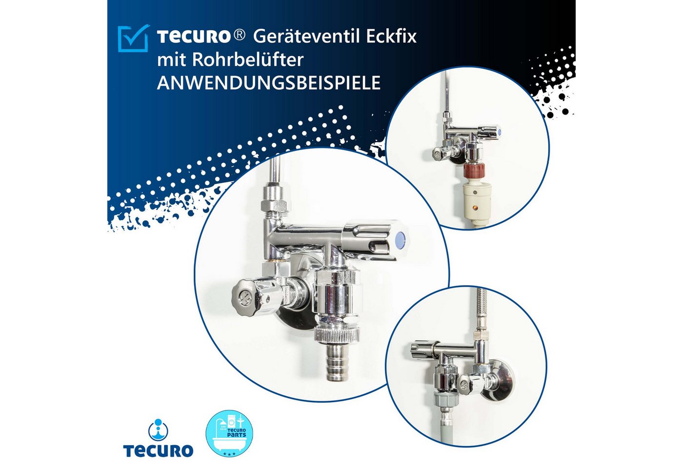 tecuro Geräteventil Geräteventil Eckfix mit Rohrbelüfter, zur Montage auf Eckventil Bild 2