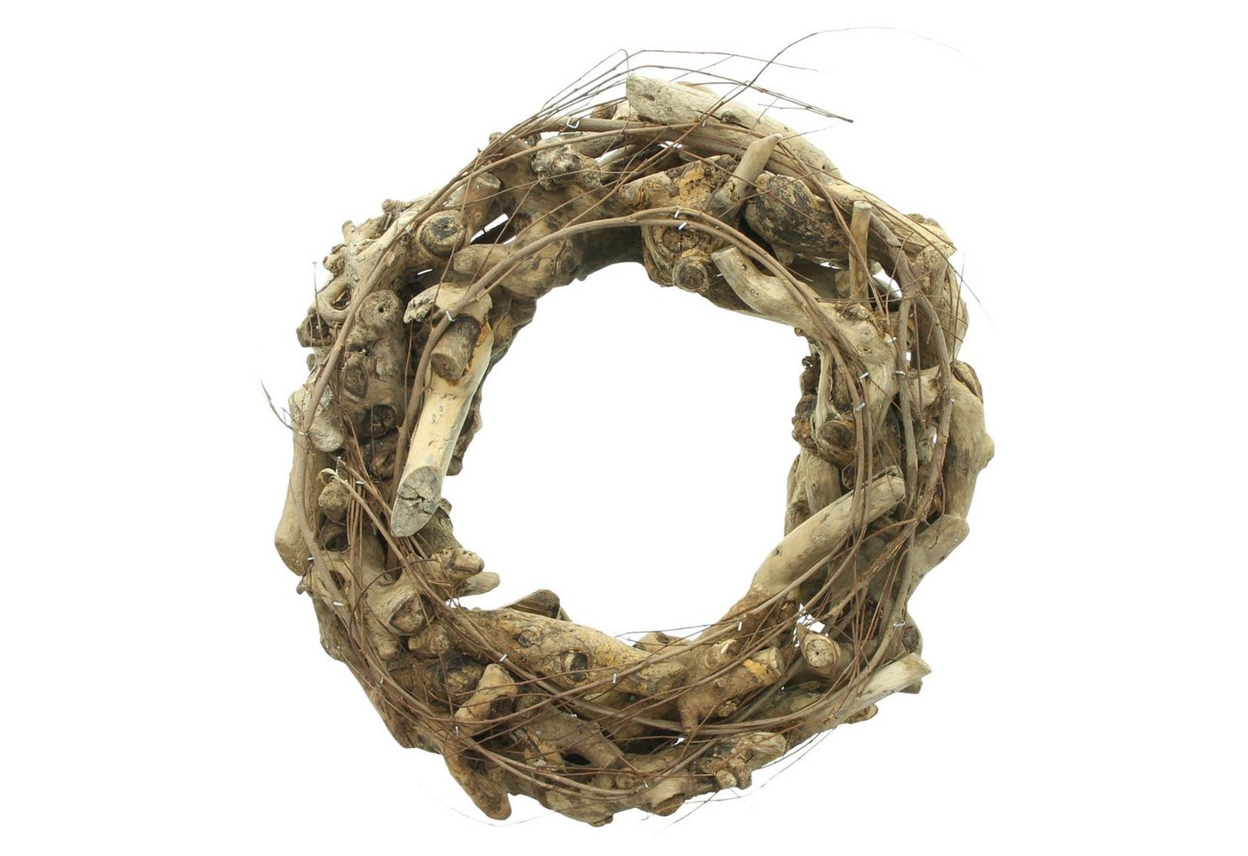 Dekoleidenschaft Dekokranz "Wurzelholz" aus Weide, Tischkranz Ø 35 cm, Kranz, Holzkranz, Türkranz, Wandkranz, Naturkranz