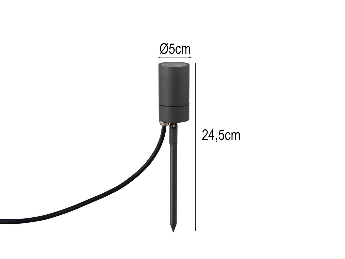 Reality Leuchten LED Gartenstrahler mit Erdspieß & 2 Meter Kabel, Ø 5cm, LED wechselbar, warmweiß, Außenstrahler Gartenbeleuchtung mit Strom Baumstrahler Baumbeleuchtung