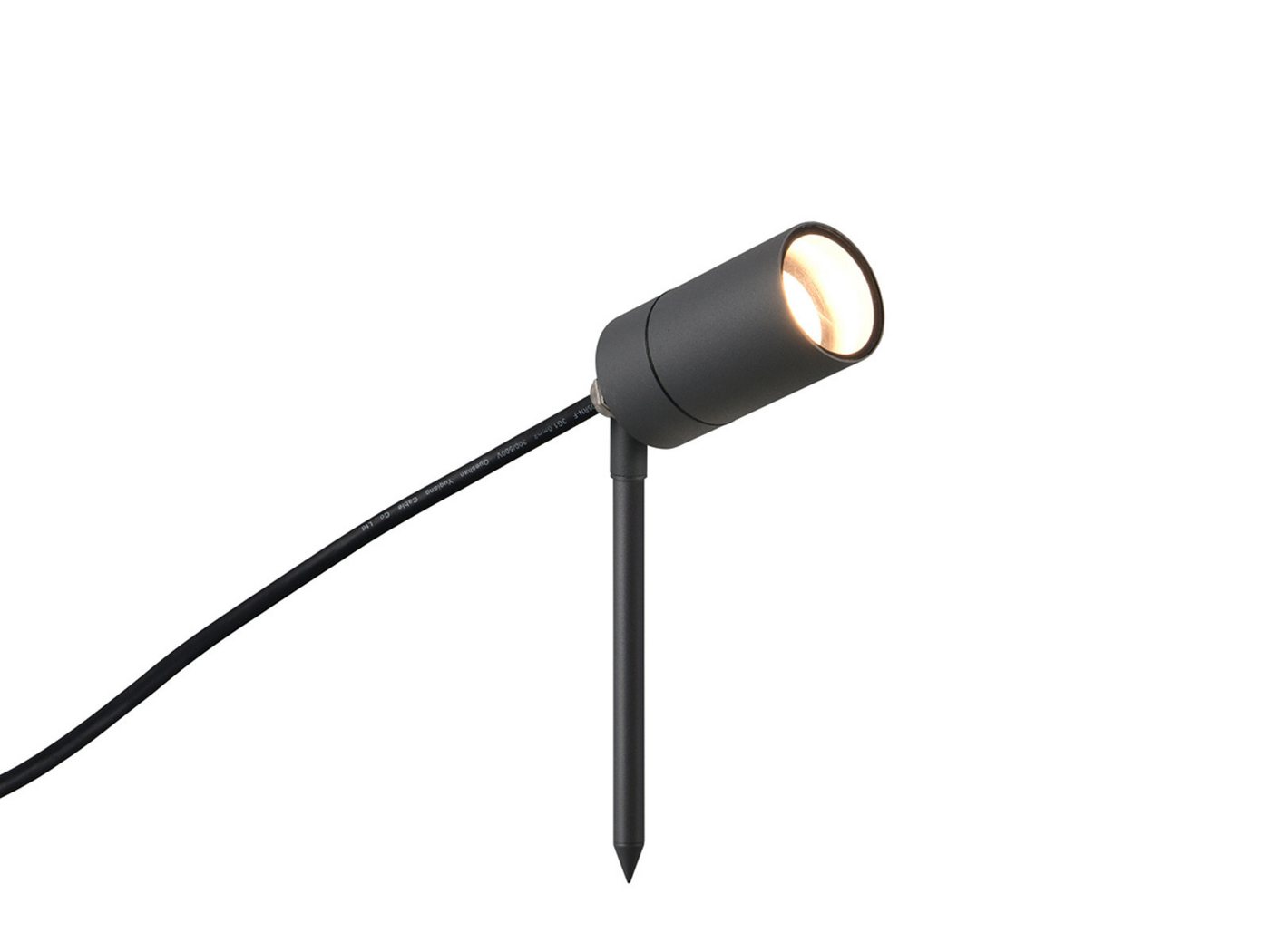 Reality Leuchten LED Gartenstrahler mit Erdspieß & 2 Meter Kabel, Ø 5cm, LED wechselbar, warmweiß, Außenstrahler Gartenbeleuchtung mit Strom Baumstrahler Baumbeleuchtung Bild 2