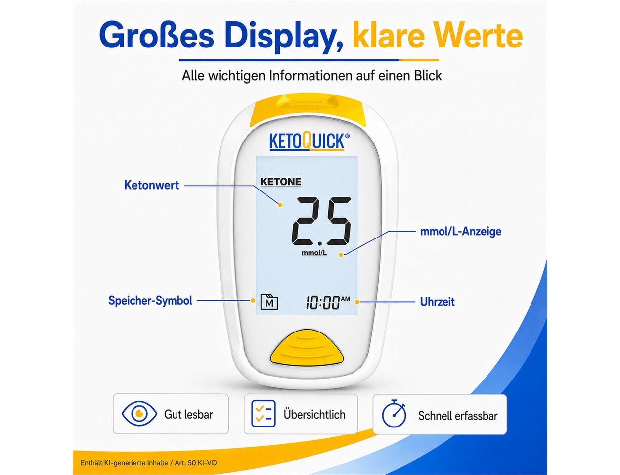 KetoQuick Keton-Messgerät Starterset mit 10 Teststreifen, Kombiset, Ideal für Keto-Ernährung, Fitness, Low Carb Bild 4