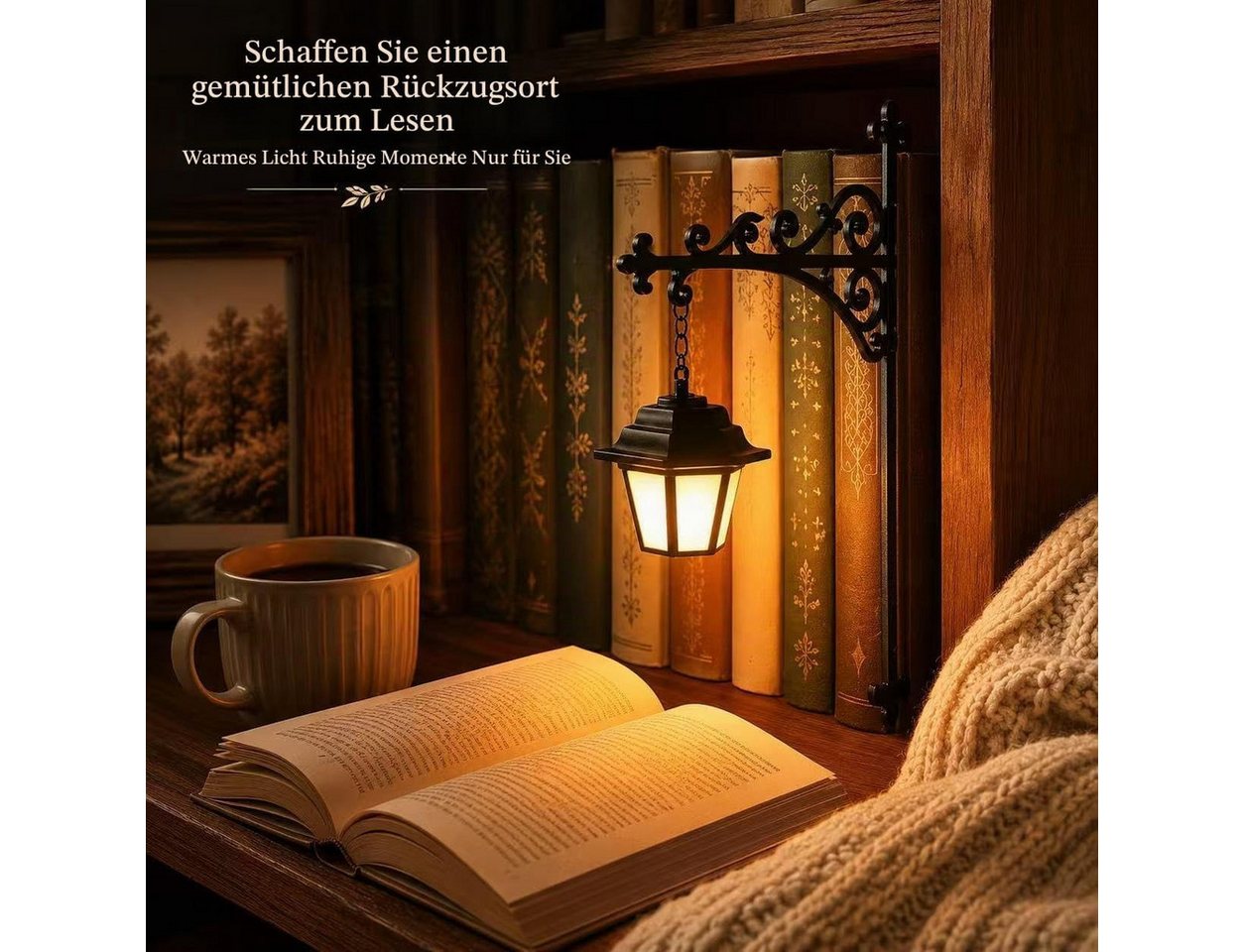 FELIXLEO Klemmleuchte Library Lantern 3pcs, Decorative Bookshelf Lighting Antique Led Lamp Bild 4