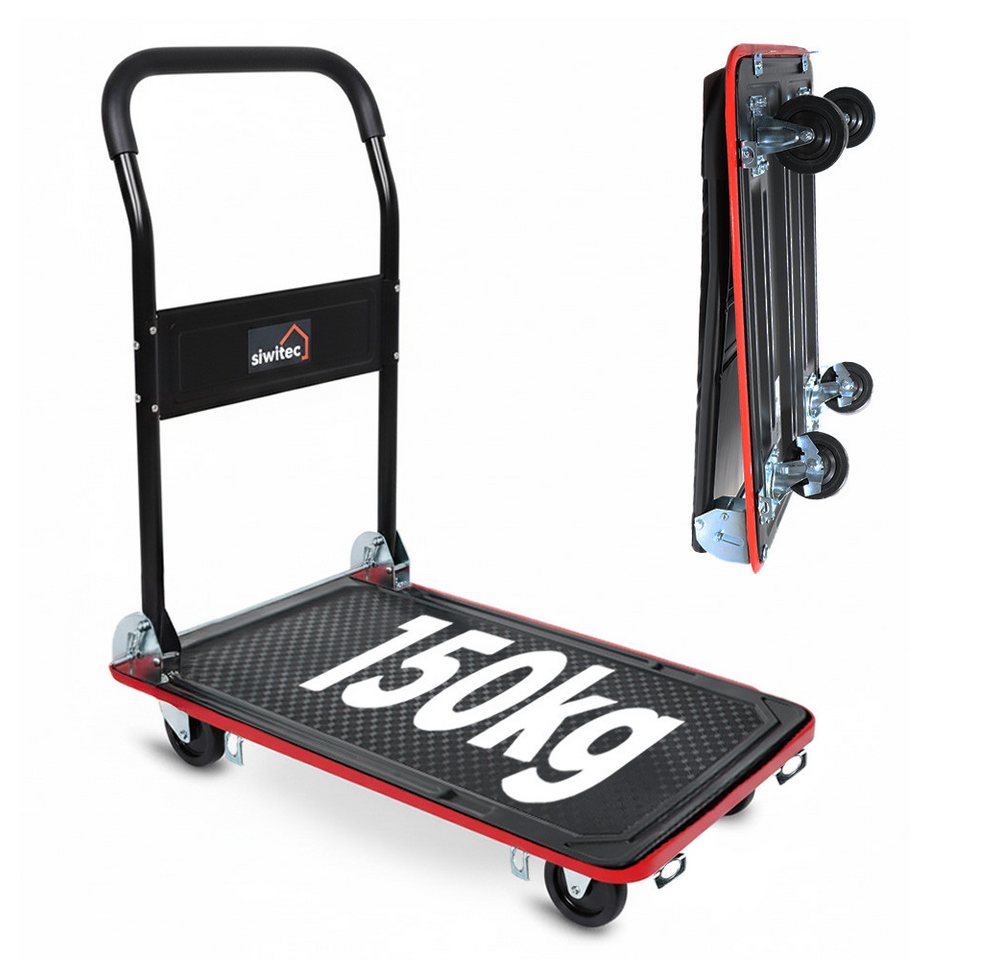 siwitec Werkstattwagen Plattformwagen klappbar 150kg Traglast mit Spanngurten, Rollwagen, Tra, 150kg Traglast Bild 4