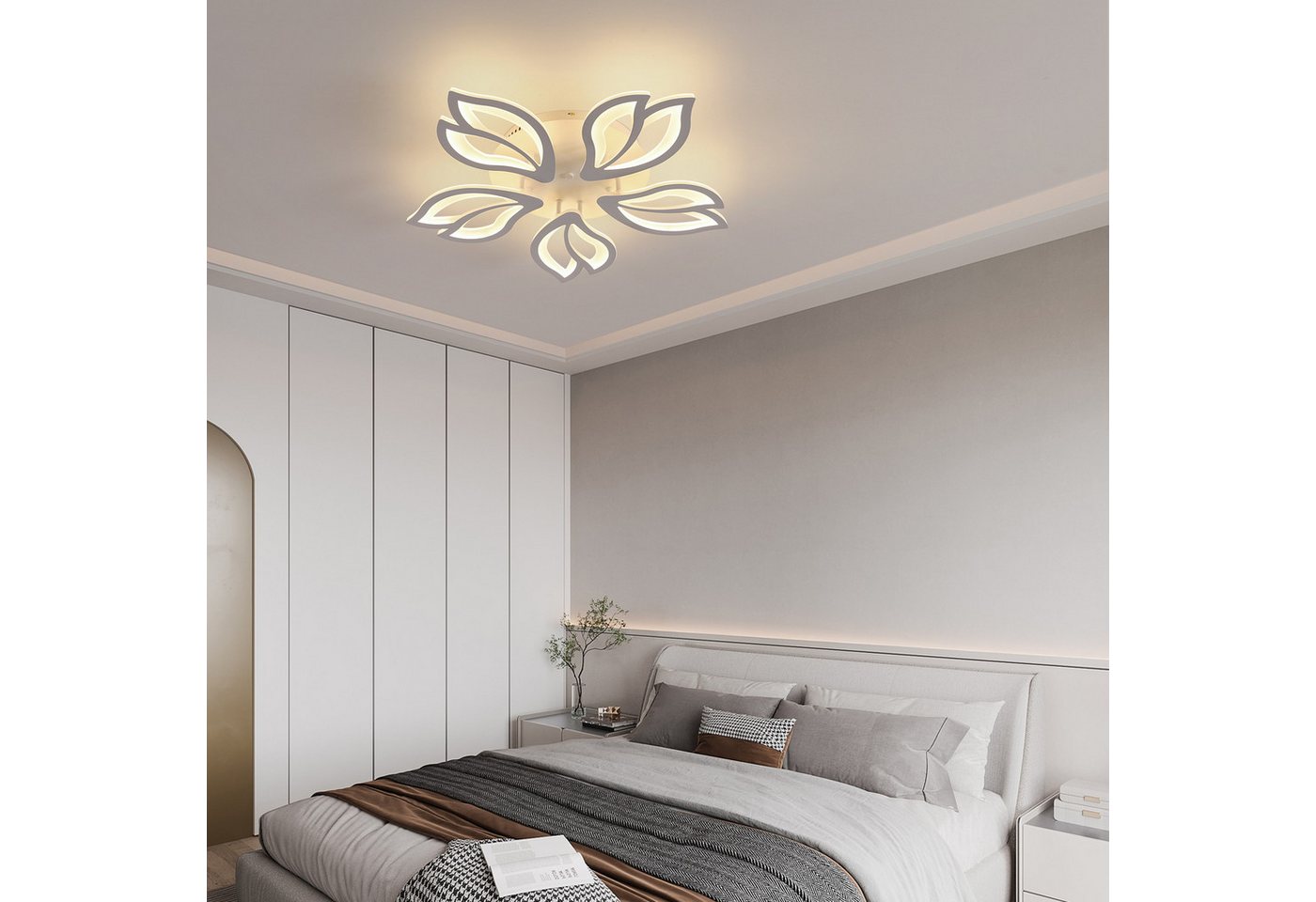 Riserva LED Deckenleuchte LED Deckenleuchte Blume 45W dimmbar mit Fernbedienung, LED wechselbar, Tageslichtweiß, deckenlampe wohnzimmer, led deckenleuchte dimmbar, Bild 5