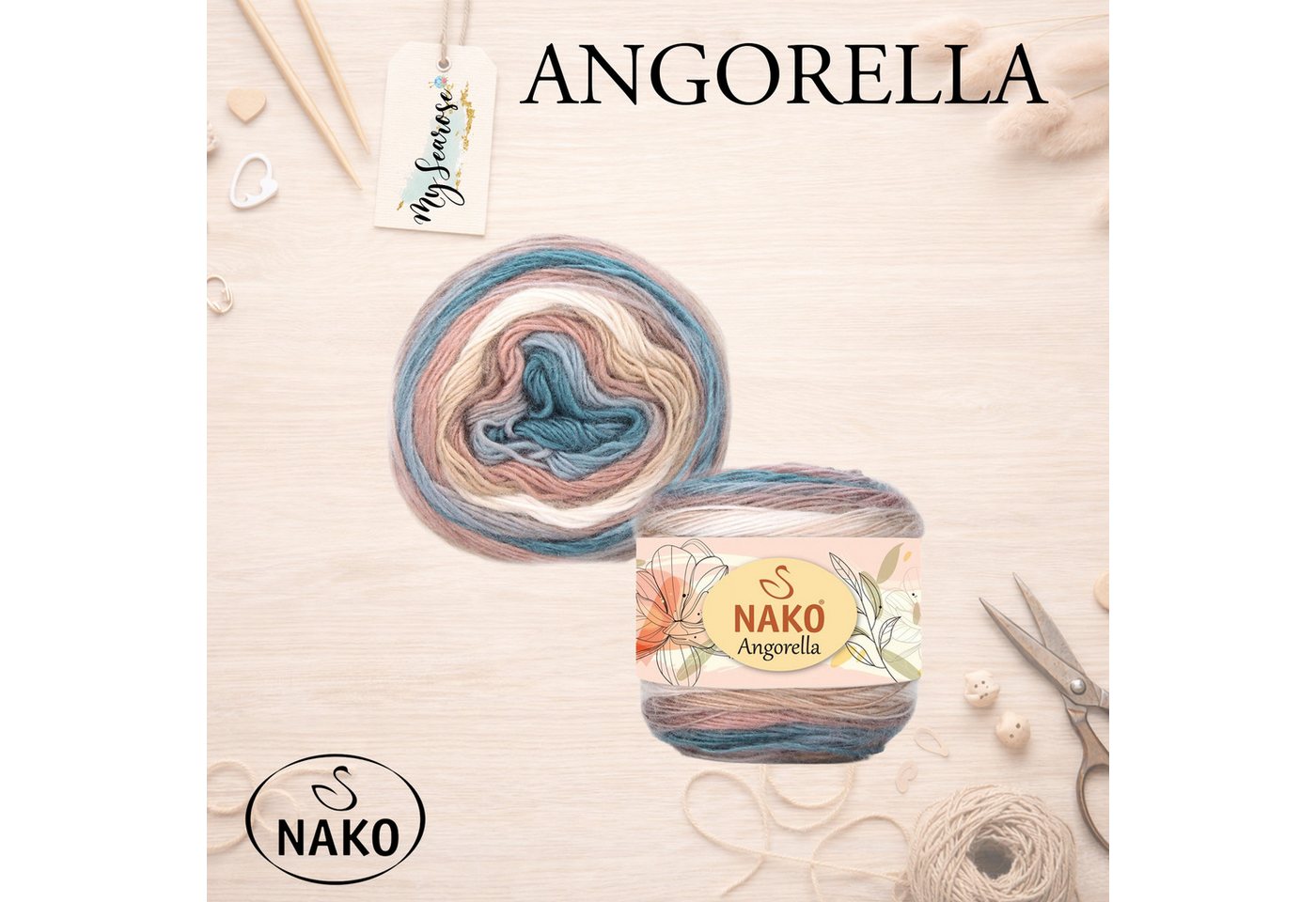 NAKO 5 x NAKO Angorella Häkelwolle, 400 m, Strickgarn,Seidig,Farbverlauf,Häkelgarn Bild 5