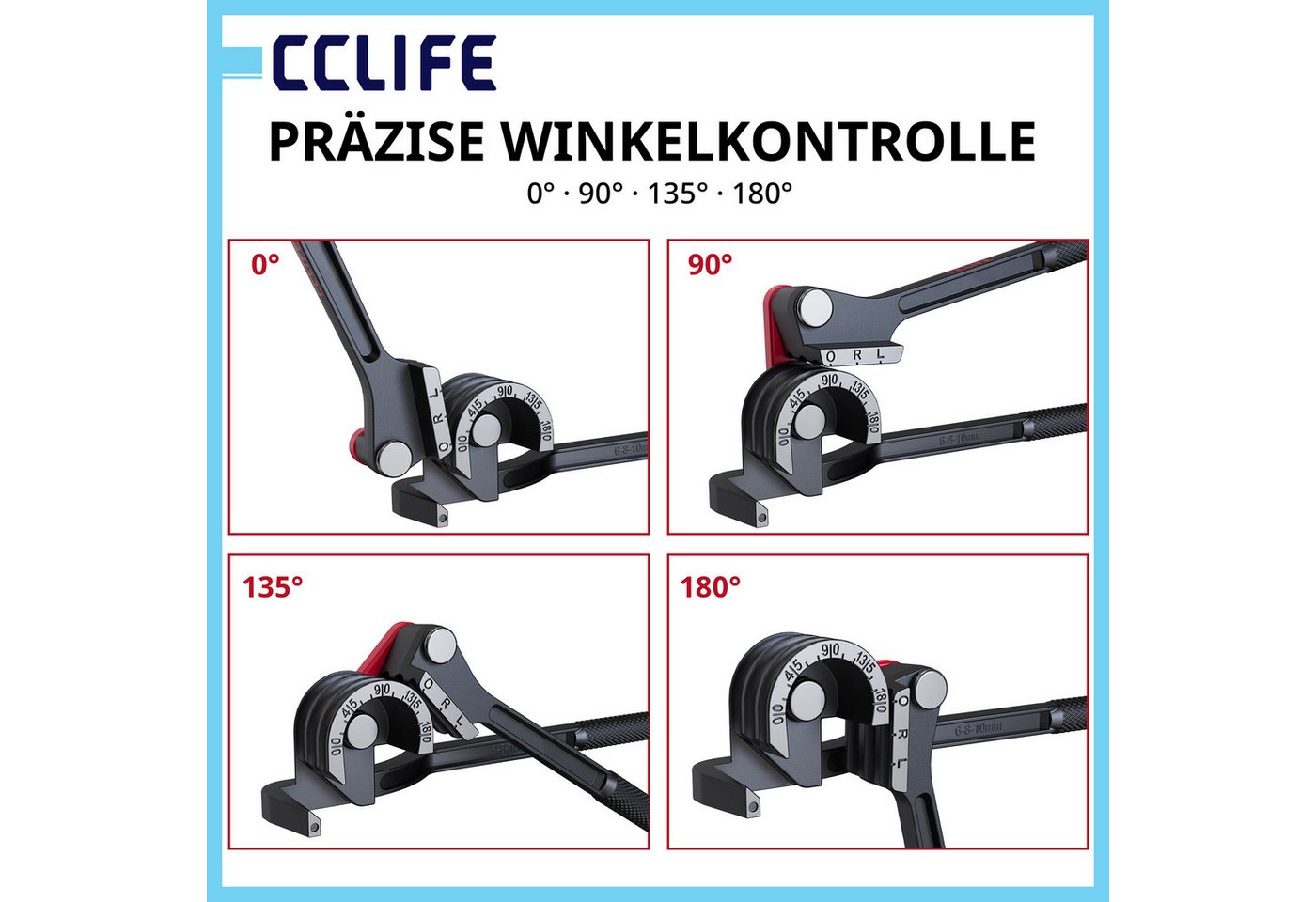 CCLIFE Rohrbieger CCLIFE Rohrbiegegeraet 3 in 1 fuer Kupfer Alu Messing 6 8 10mm