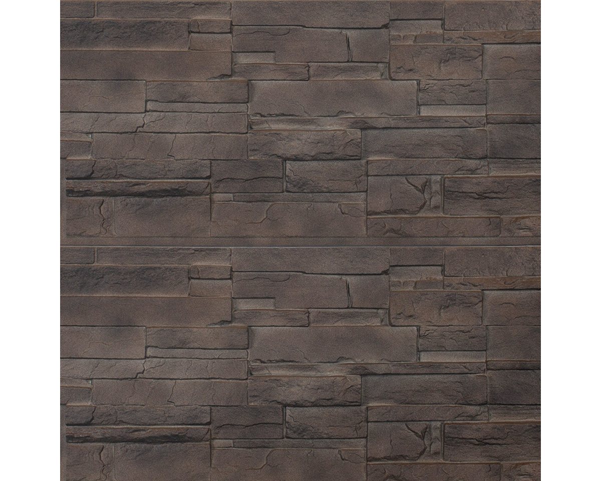 NOVIK Verkleidungspaneel NovikStone DS Platte 105x33cm 10 Stück 2,32qm Schichtstein braun, BxL: 51,44x96,2 cm, 0,46 qm, (Karton mit 10 Platten, 4,65) Wandverkleidung mit 3-D-Effekt, problemlose Montage, Natursteinoptik