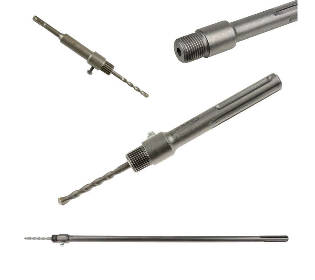 GEKO Bohrkrone SDS Plus SDS Max Adapter auf M22 Dosenbohrer Bohrkrone inkl Bohrer, M22-Gewinde, inkl. Zentrierbohrer