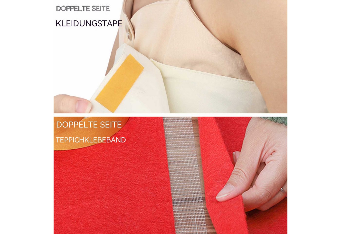 Diwzbyn Doppelklebeband EXTRA STRONG Verlegeband, doppelseitiges Gewebeklebeband (2-St) Mehrzweck-Doppelklebeband (1 Zoll/2 Zollx10 m)–stark haftend,–2 Rollen Bild 4