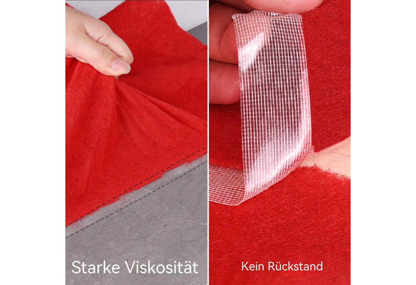 Diwzbyn Doppelklebeband EXTRA STRONG Verlegeband, doppelseitiges Gewebeklebeband (2-St) Mehrzweck-Doppelklebeband (1 Zoll/2 Zollx10 m)–stark haftend,–2 Rollen Bild 5
