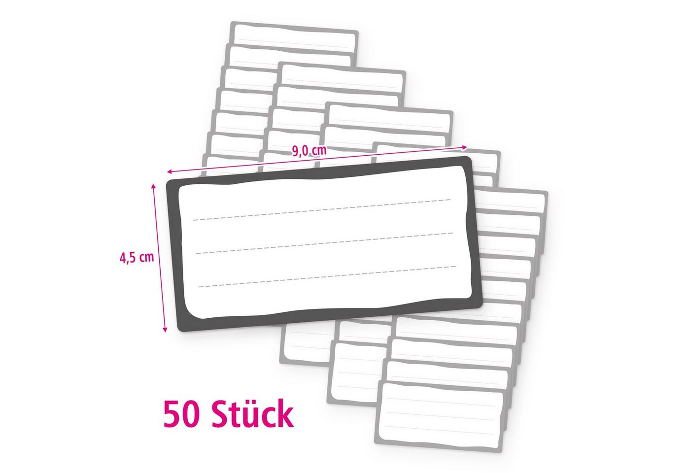 itenga Etiketten itenga 50x Buchetiketten Heftetiketten Schuletiketten grau weiß 9x4,5c Bild 2