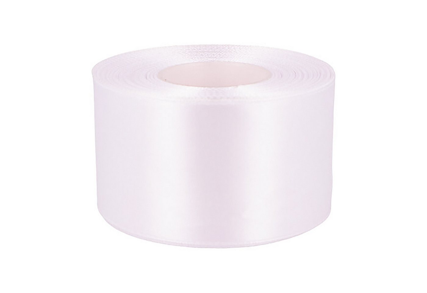 maDDma Satinband 27m Satinband 50mm Geschenkband Dekoband Verpackungsband, optical white