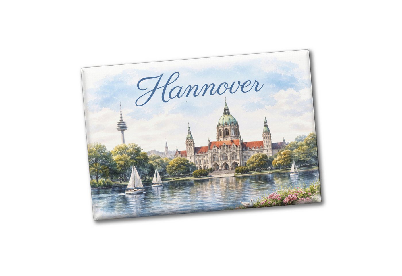 speecheese Magnet Hannover Kathedrale Segelboote Souvenir Souvenir Magnet Bild 2