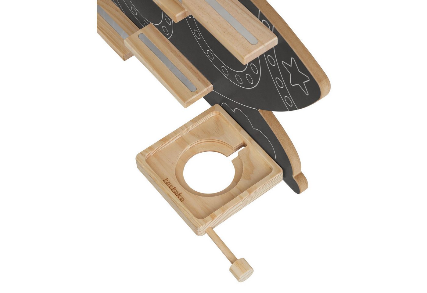 tectake Wandregal Figurenregal für 40 Tonies, magnetisch, inklusive Kopfhörerhalterung, Toniebox Regal MyLittleStory Rocket 1-tlg., Unsichtbare Aufhängung mit integrierter Kabelführung