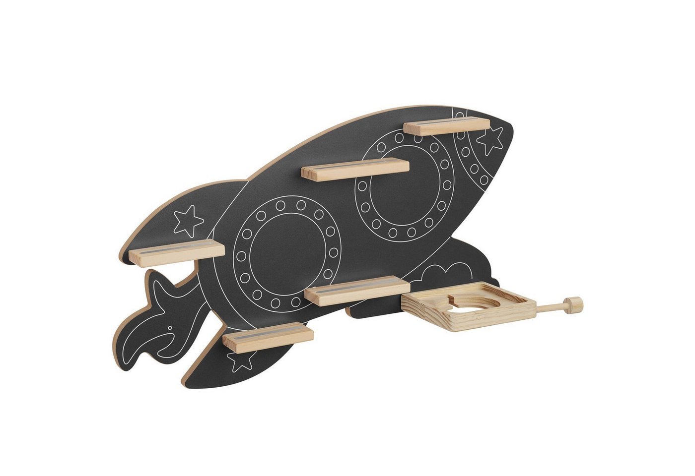 tectake Wandregal Figurenregal für 40 Tonies, magnetisch, inklusive Kopfhörerhalterung, Toniebox Regal MyLittleStory Rocket 1-tlg., Unsichtbare Aufhängung mit integrierter Kabelführung Bild 4