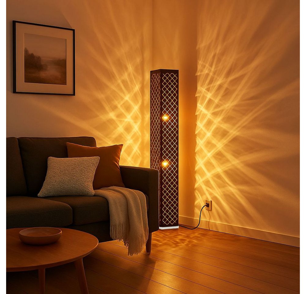 GLOBO LIGHTING LED Stehlampe, Leuchtmittel inklusive, Warmweiß, Design Steh Lampe schwarz Wohn Zimmer Decken Fluter Stand Leuchte im Bild 5