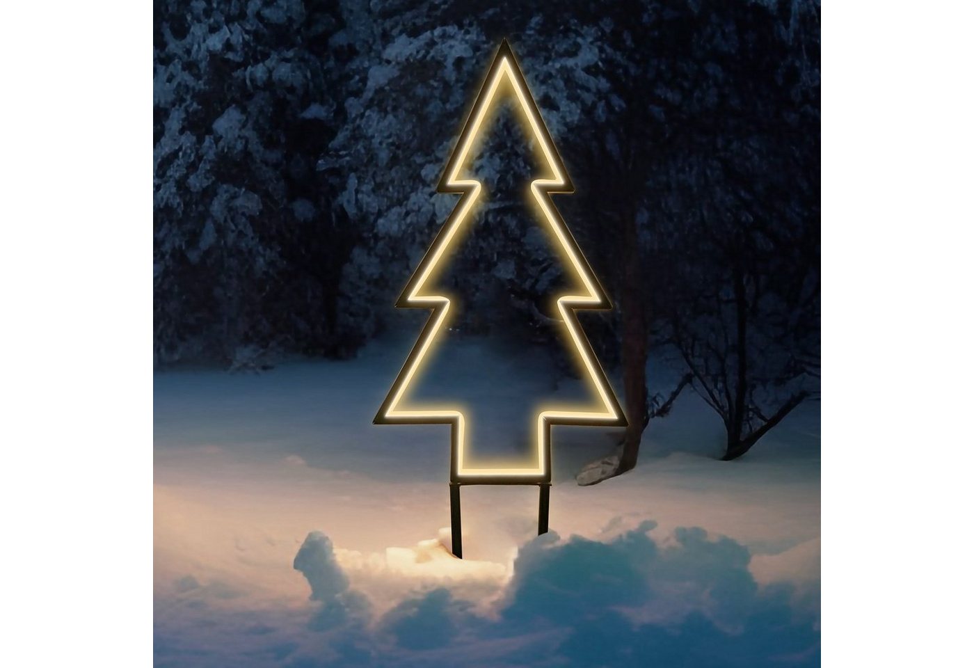 Salcar LED-Lichterkette 60cm 3D LED Tannenbaum Gartenstecker Weihnachtsbeleuchtung, 100 LED Garten Beleuchtet Christbaum mit Erdspießen Außen Warmweiß