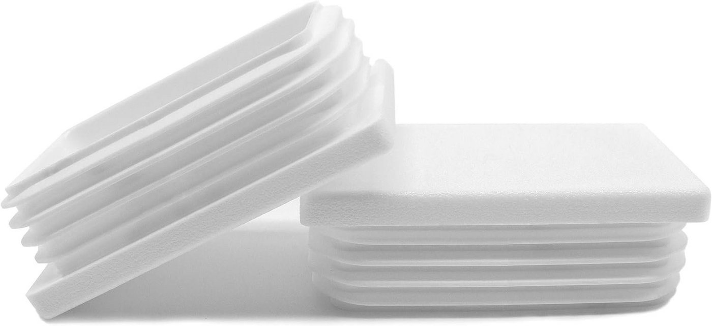 Enkotrade Endkappe Lamellenstopfen rechteckig, (4-St), Weiß, rechteckig, 40 x 30 mm, UV-beständig. Made in Germany