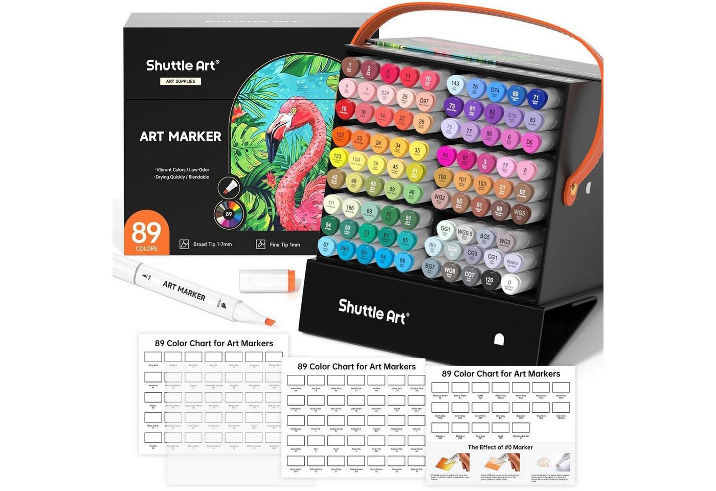 LuxusKollektion Marker 88 Bunte Alkohol Marker Set mit Blender, doppelseitig Bild 5