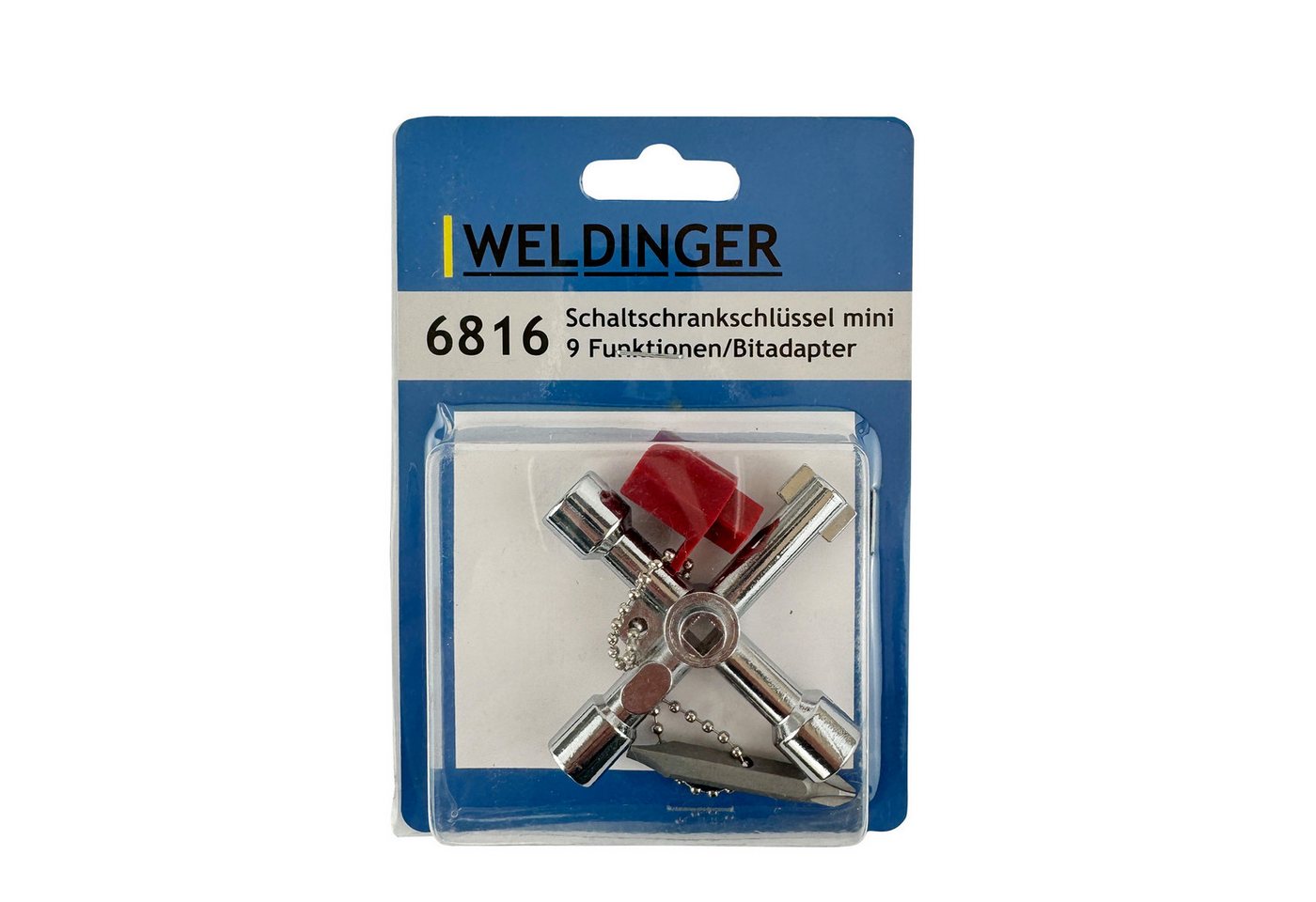 WELDINGER Schaltschrankschlüssel Schaltschrankschlüssel Mini 9 Funktionen Bitadapter Kombibit Druckguss, (1 St), Multifunktionsschlüssel für Schlüsselbund Bild 3