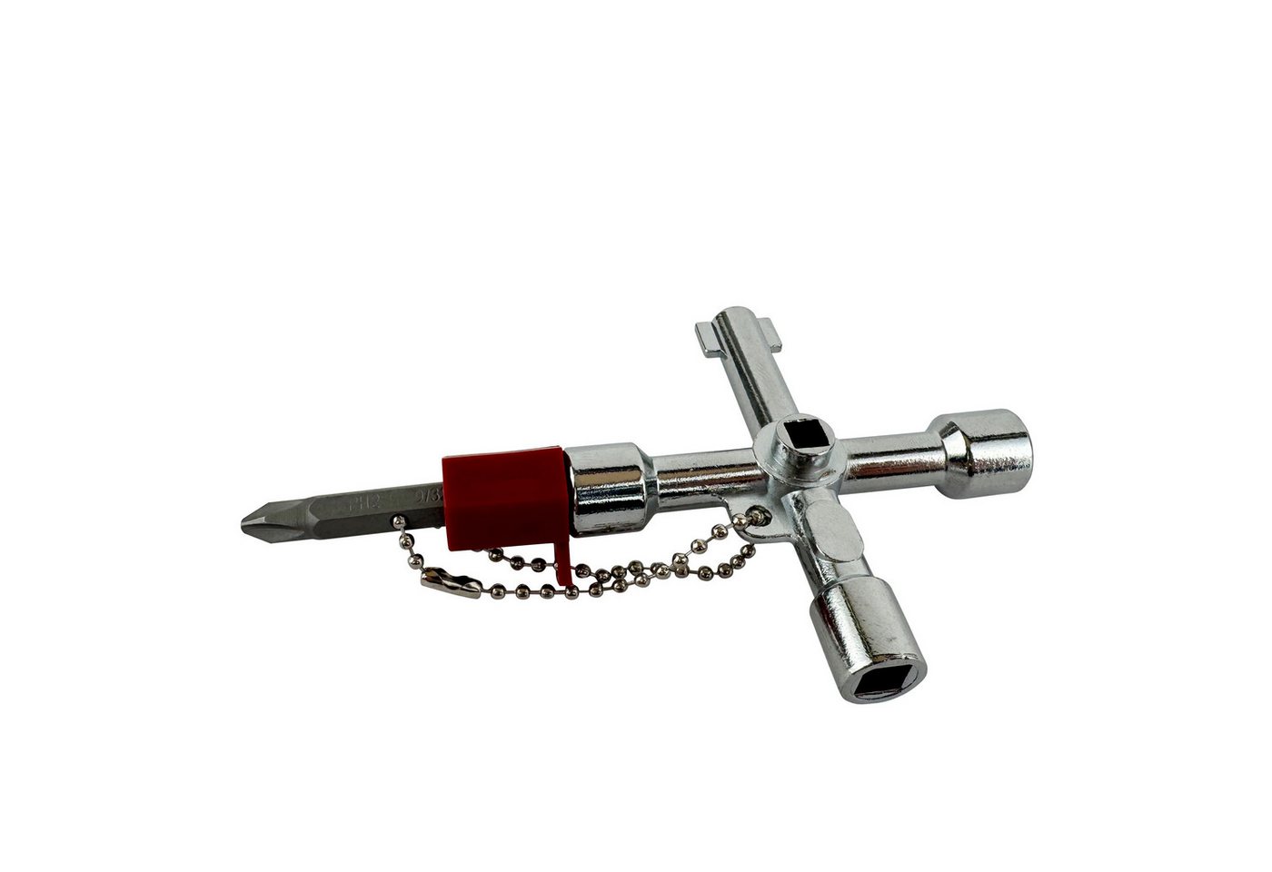 WELDINGER Schaltschrankschlüssel Schaltschrankschlüssel Mini 9 Funktionen Bitadapter Kombibit Druckguss, (1 St), Multifunktionsschlüssel für Schlüsselbund Bild 4