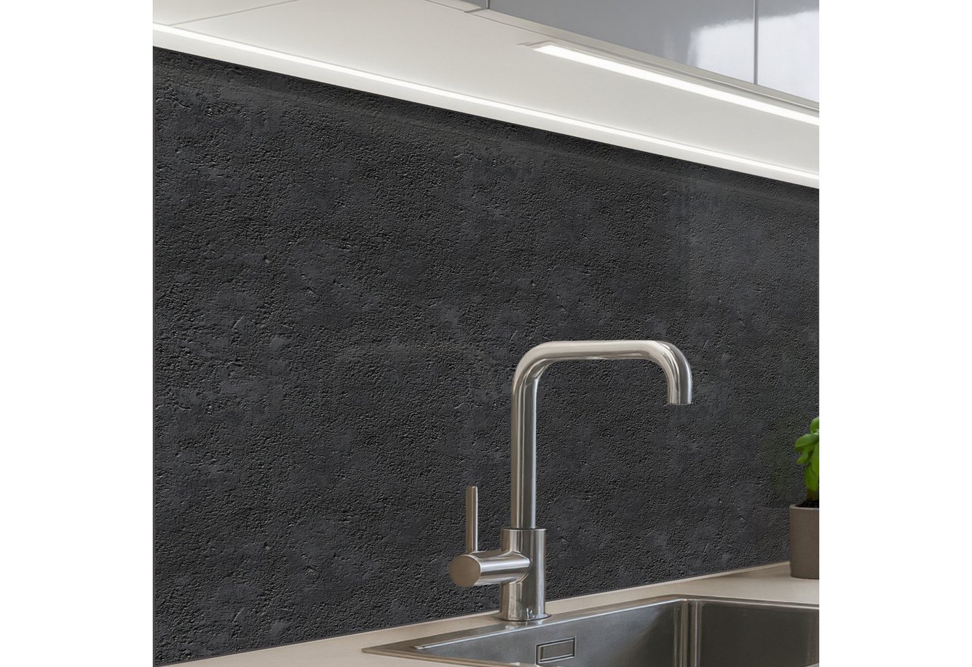 KitchenYeah Küchenrückwand Muster selbstklebend (keine Folie) Dunkelgrau - Asphalttextur - Rauh, (1-tlg), Spritzschutz, Küche, Rückwand, Küchenwand, Küchenfront, 30x20 cm Bild 2