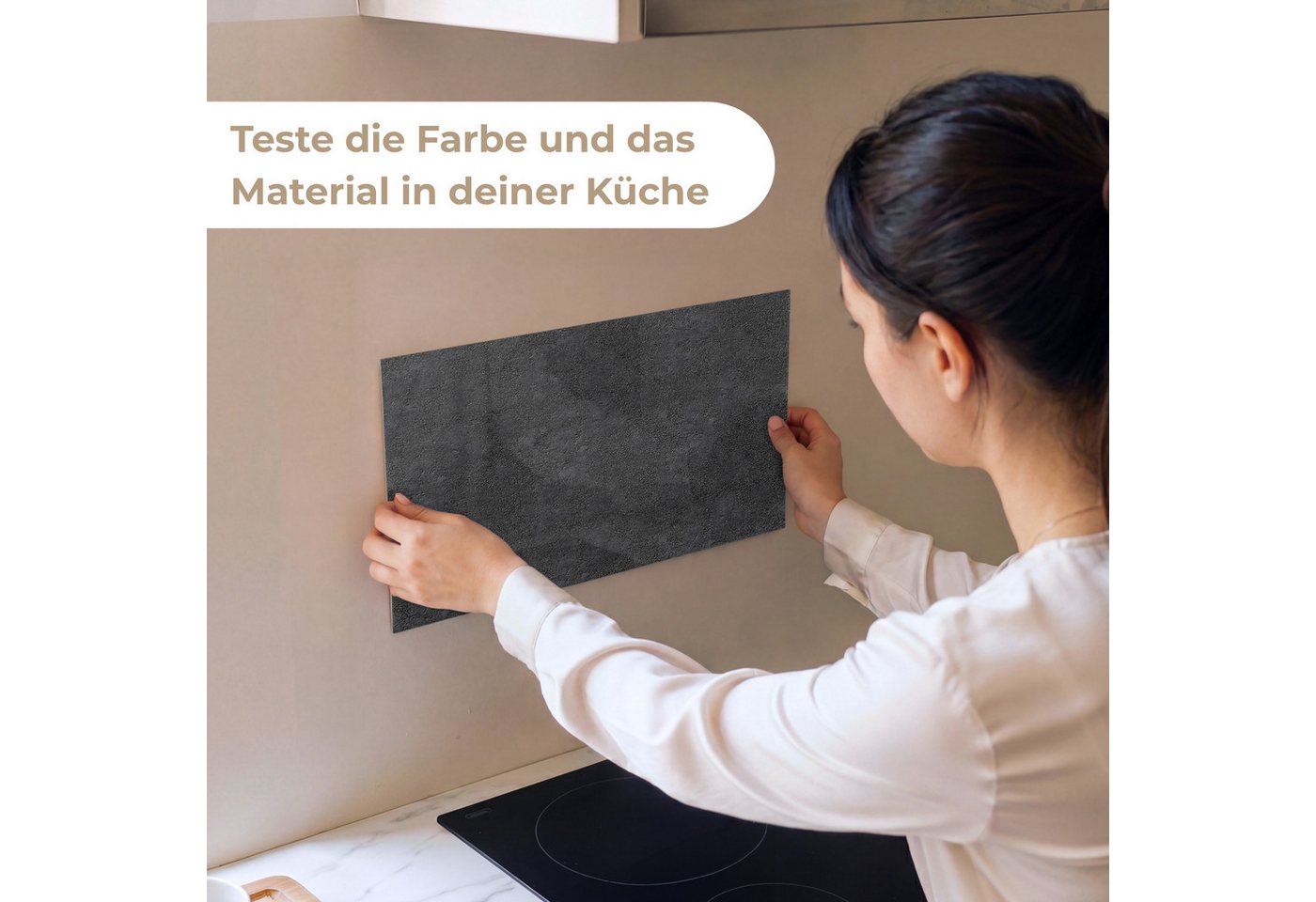 KitchenYeah Küchenrückwand Muster selbstklebend (keine Folie) Dunkelgrau - Asphalttextur - Rauh, (1-tlg), Spritzschutz, Küche, Rückwand, Küchenwand, Küchenfront, 30x20 cm Bild 4