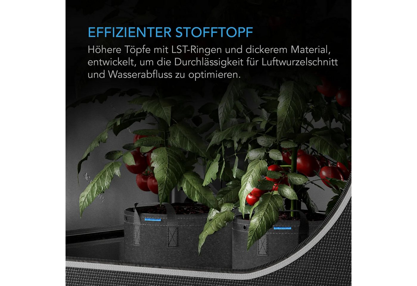 AC INFINITY Pflanzkübel Hochbelastbarer wiederverwendbarer Stofftopf, atmungsaktiv, luftdurchlässig Bild 2