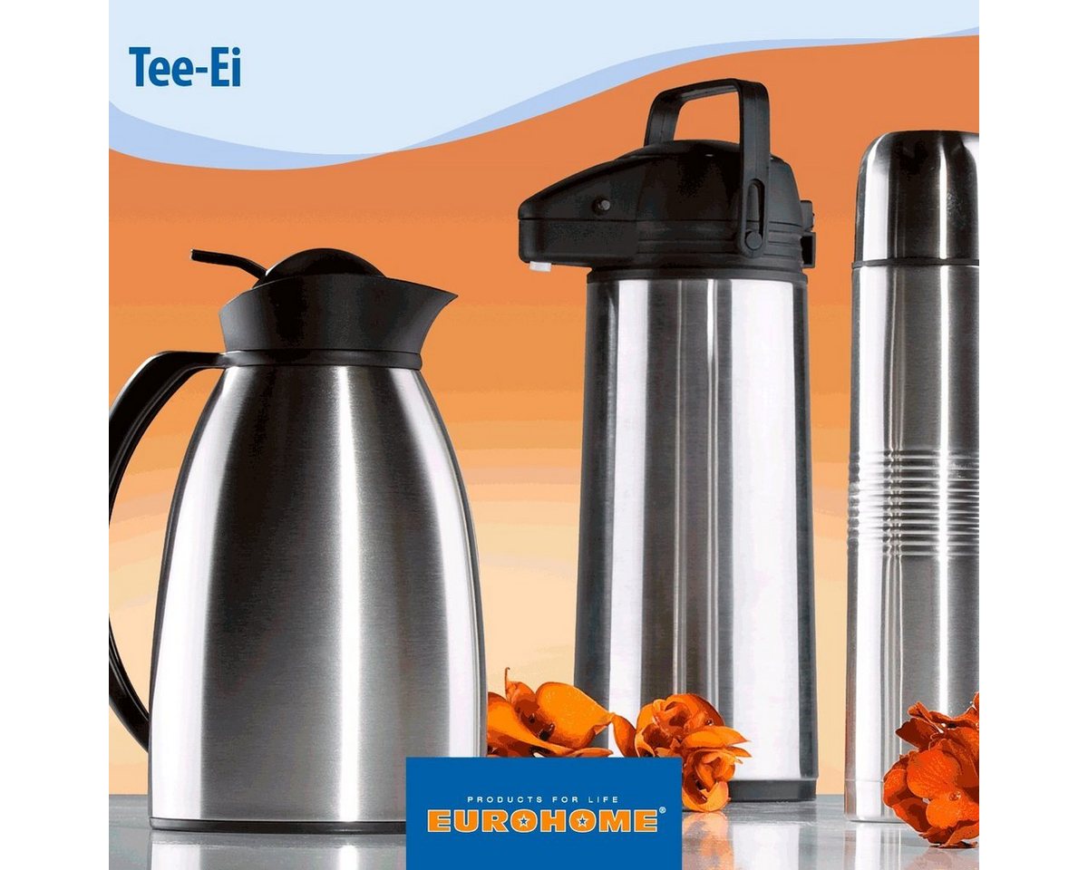 EUROHOME Teesieb Tee Ei mit langer Kette und feinem Sieb, Edelstahl, (1-St., Teesieb 4 x 5,5 cm und Kette 11 cm), Teeei für losen Tee - Teefilter Edelstahl