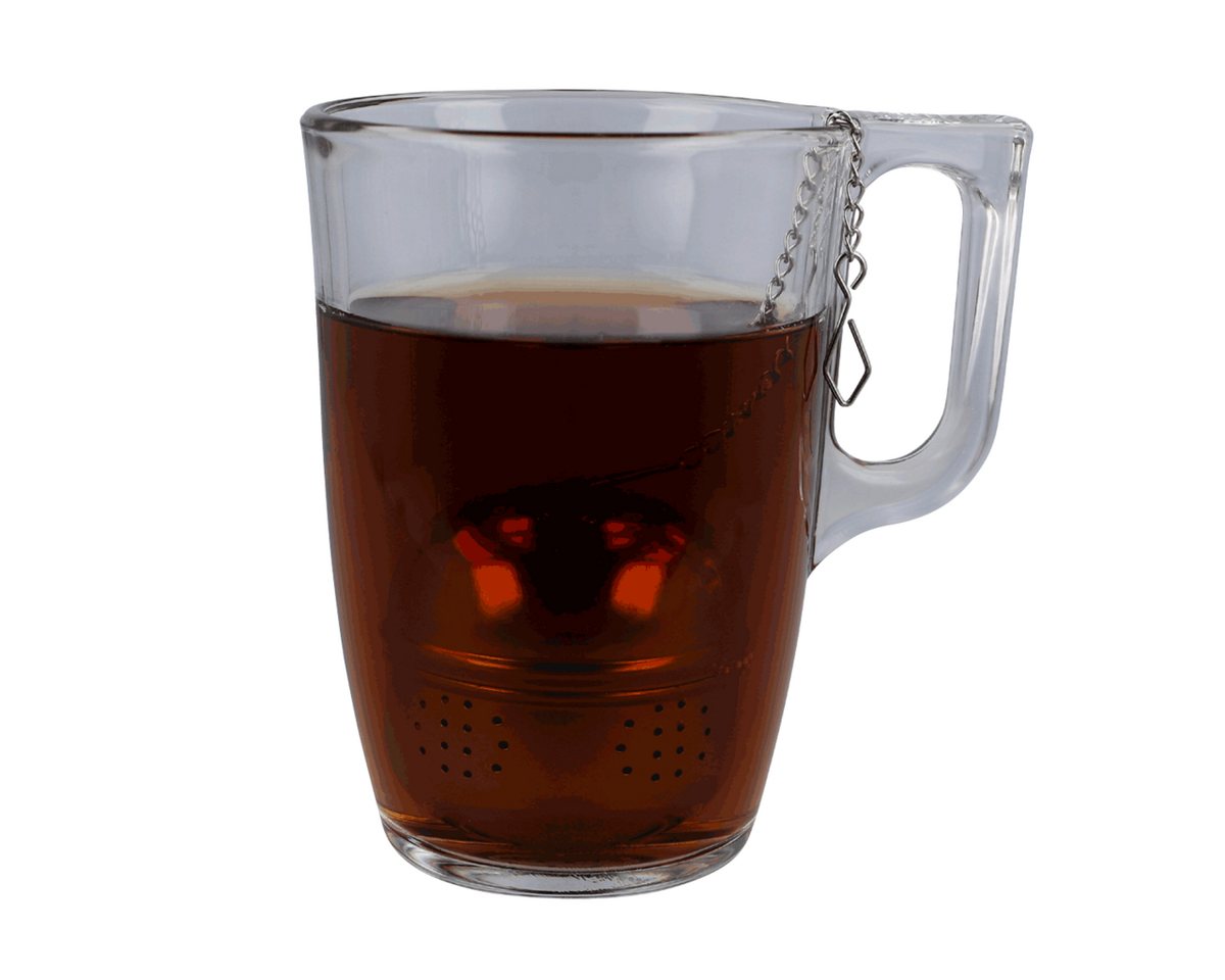EUROHOME Teesieb Tee Ei mit langer Kette und feinem Sieb, Edelstahl, (1-St., Teesieb 4 x 5,5 cm und Kette 11 cm), Teeei für losen Tee - Teefilter Edelstahl Bild 2