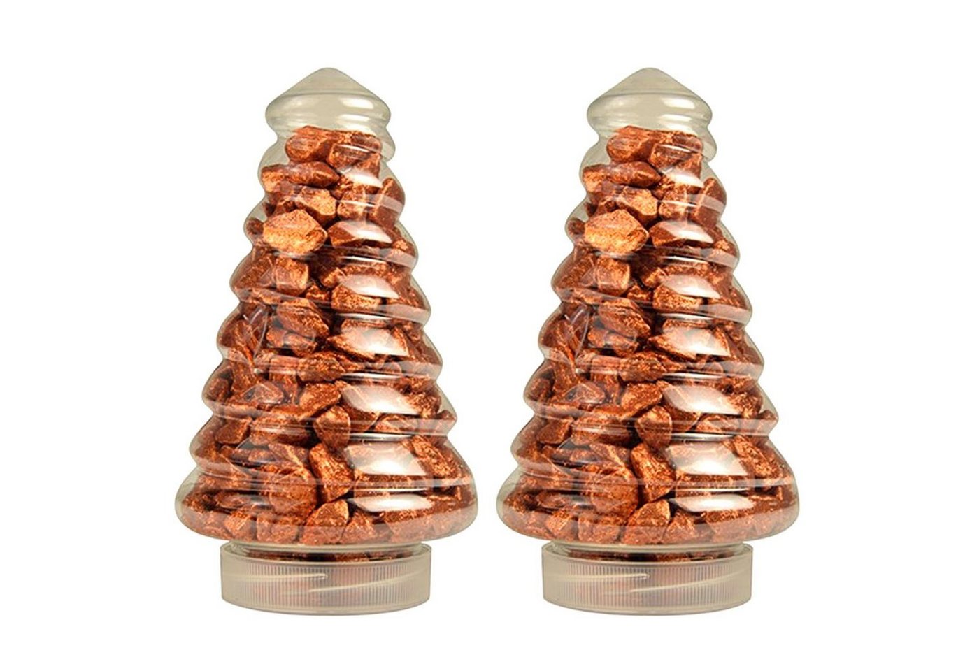 HAC24 Streudeko Dekosteine Dekokies Deko Steine Granulat, (2-tlg), 700g Grob Kupfer in Tannenbaum-Optik Verpackung