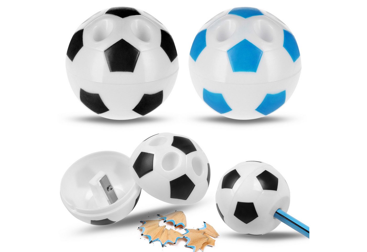 Sarcia.eu Anspitzer FOOTBALL Anspitzer mit Behälter, für Gamer & Spieler, Stiftehalter Bild 3