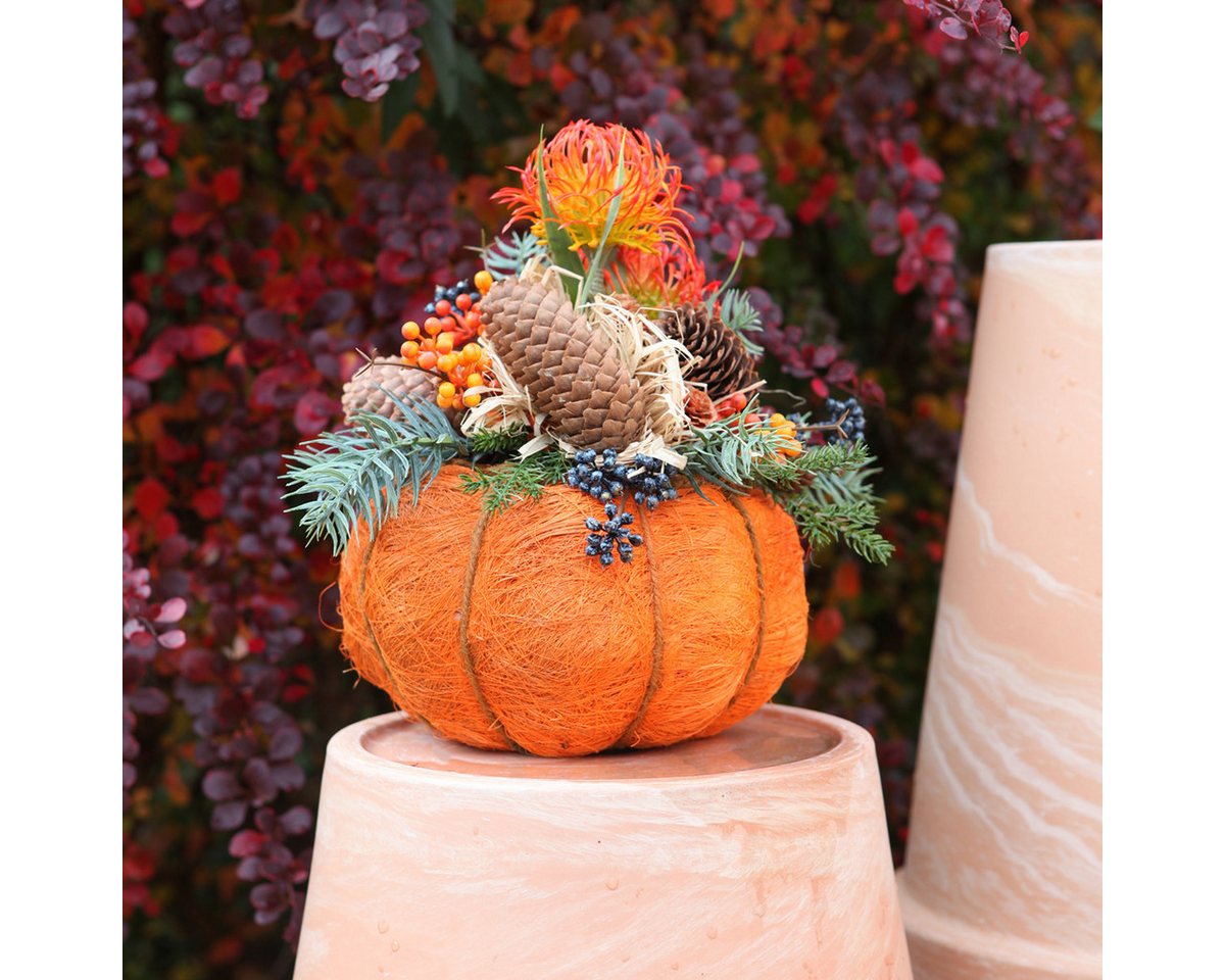 Florists Products Streudeko Kürbis Pflanztopf Sisal Herbstdeko Blumentopf Ø15cm H9cm Bild 5