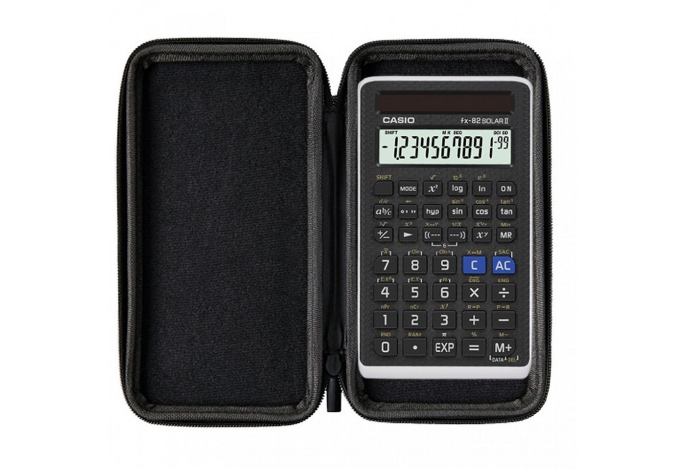 CASIO Taschenrechner Casio fx-82 Solar II inkl. WYNGS Schutztasche Schwarz Bild 3