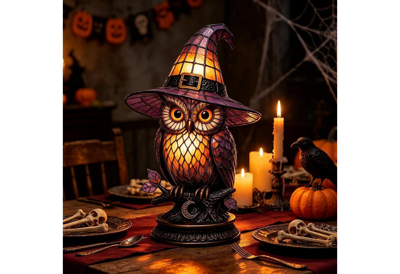 FELIXLEO LED Laterne Gotische Lampe, dekoratives Acryl-Nachtlicht für Halloween Bild 3