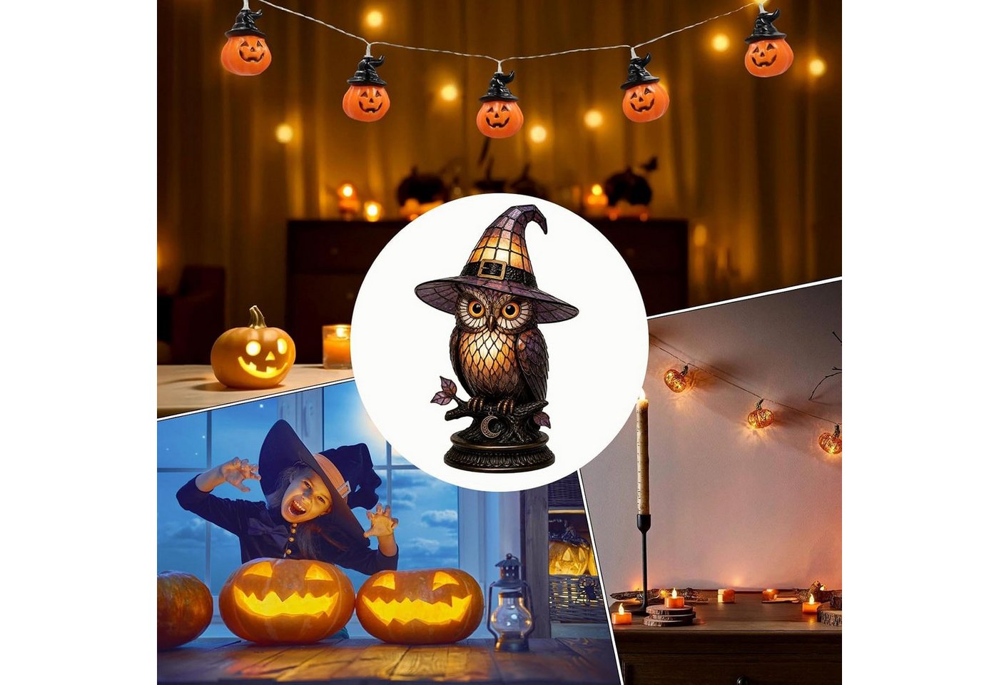 FELIXLEO LED Laterne Gotische Lampe, dekoratives Acryl-Nachtlicht für Halloween Bild 4