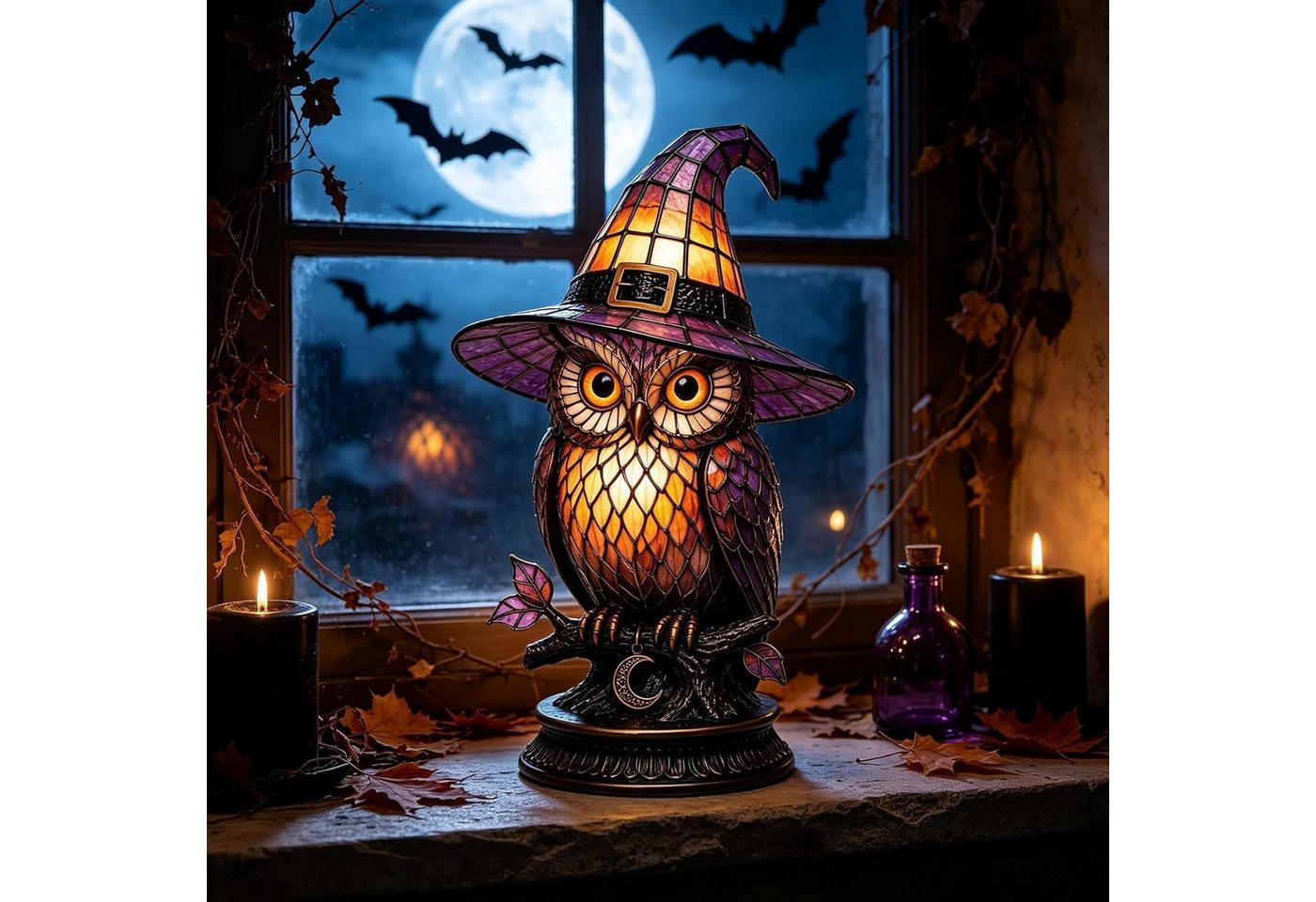 FELIXLEO LED Laterne Gotische Lampe, dekoratives Acryl-Nachtlicht für Halloween Bild 5