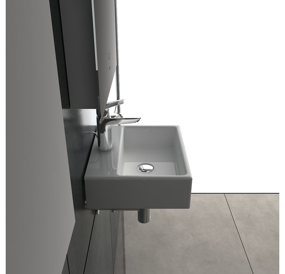 Alpenberger Waschbecken Klein Handwaschbecken Mini Waschtisch Hängewaschbecken (1-tlg. Waschplatz, 1-St., Gäste WC Waschtisch), Miniwaschbecken platzsparend & pflegeleicht, Wash Basin Sink Eckig Bild 5