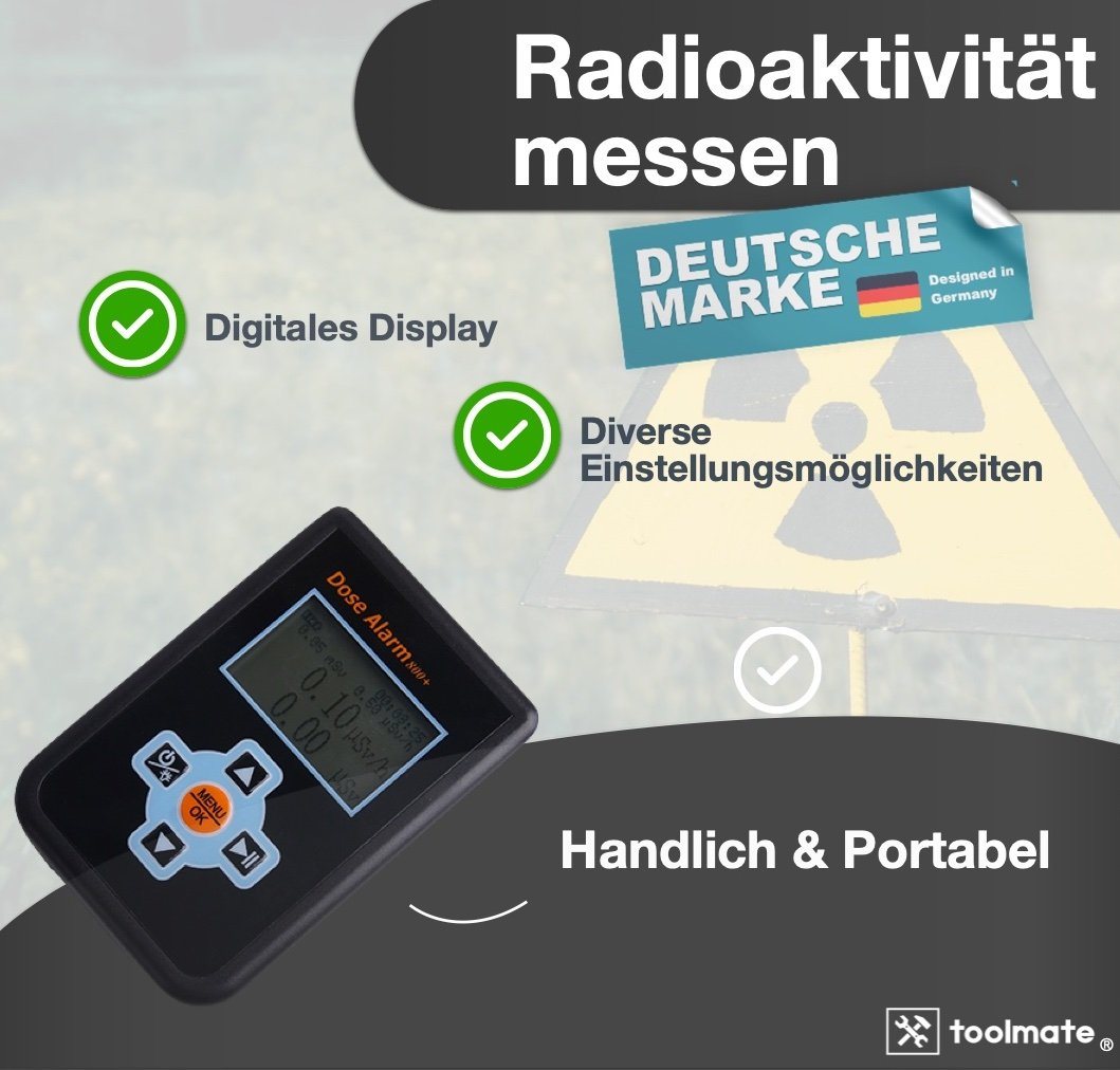 toolmate® Elektrowerkzeug-Set Geigerzähler - Dosimeter - Strahlenmessgerät - Strahlungsmessgerät, Packung, 1-tlg., Aufbewahrungstasche / Digitales Display / Bild 3
