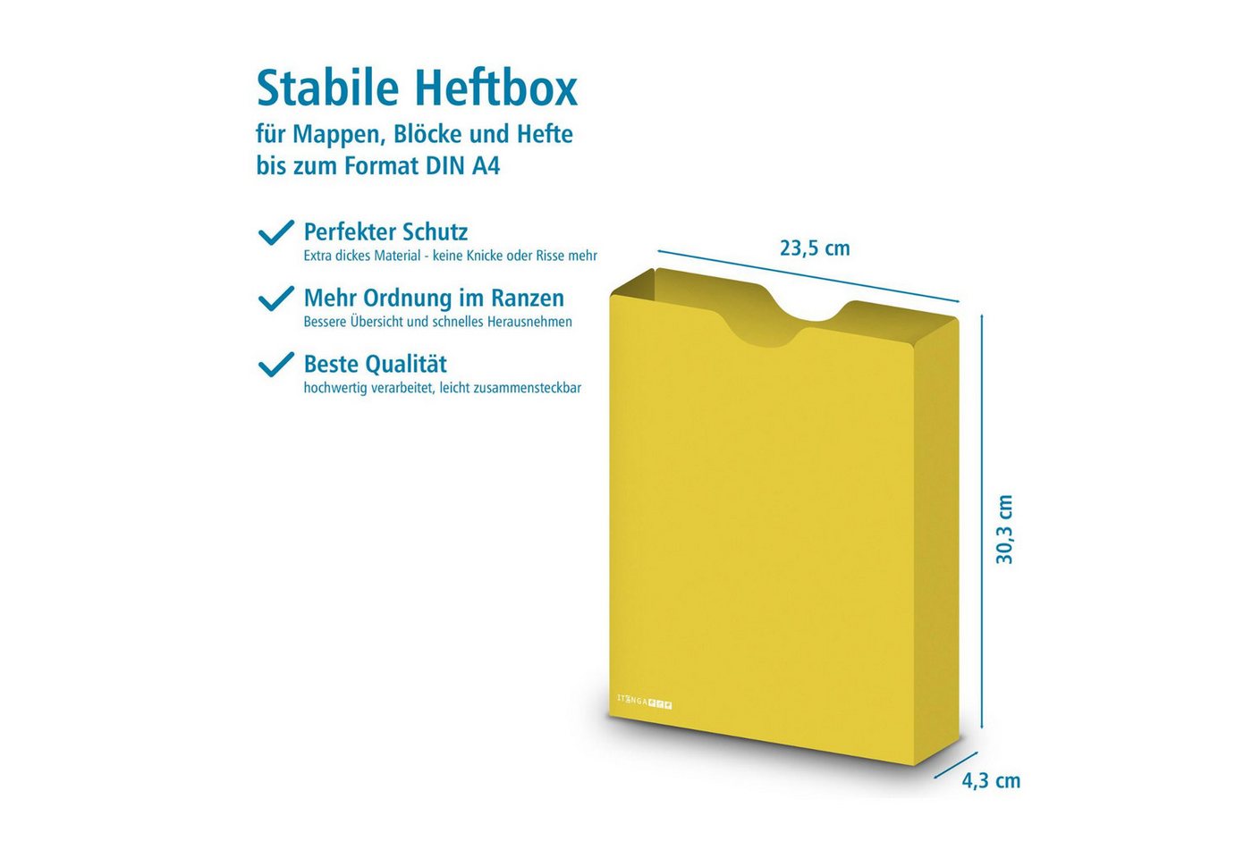 itenga Organisationsmappe itenga Heftbox DIN A4 Hochformat aus PP gelb Bild 3