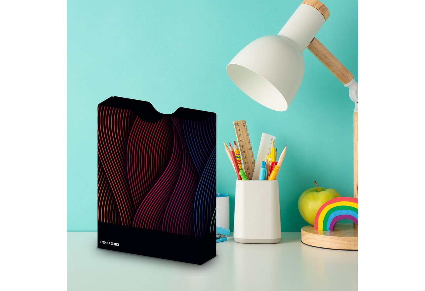 itenga Organisationsmappe itenga Heftbox DIN A4 Hochformat aus PP Motiv Wellen Bild 2