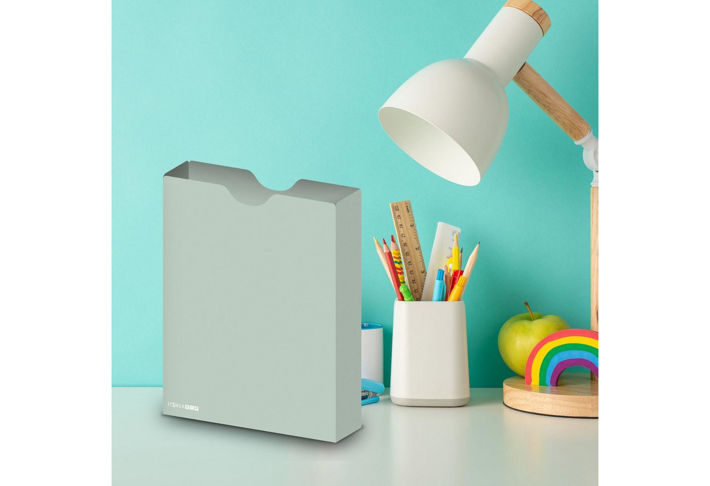 itenga Organisationsmappe itenga Heftbox DIN A4 Hochformat aus PP eukalyptus grün Bild 2