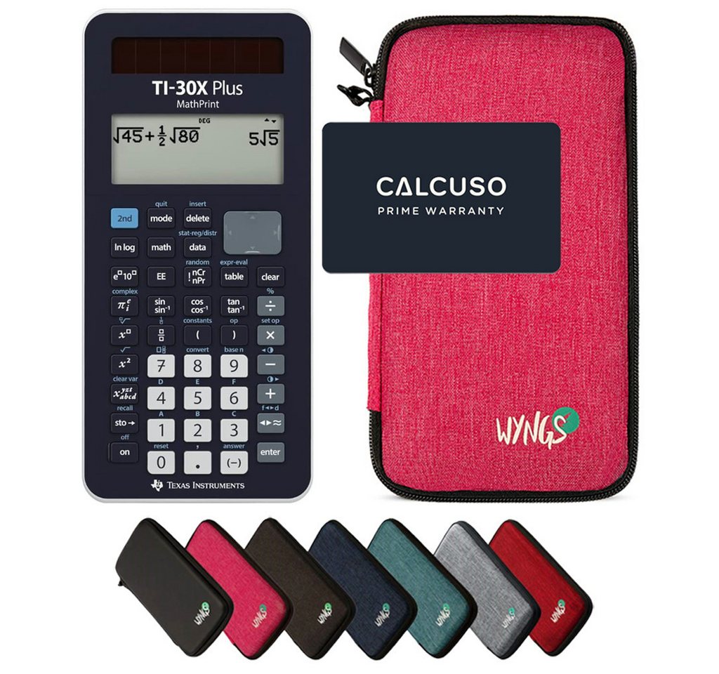 Texas Instruments Taschenrechner TI-30X Plus MathPrint inkl. WYNGS Schutztasche Pink Bild 2
