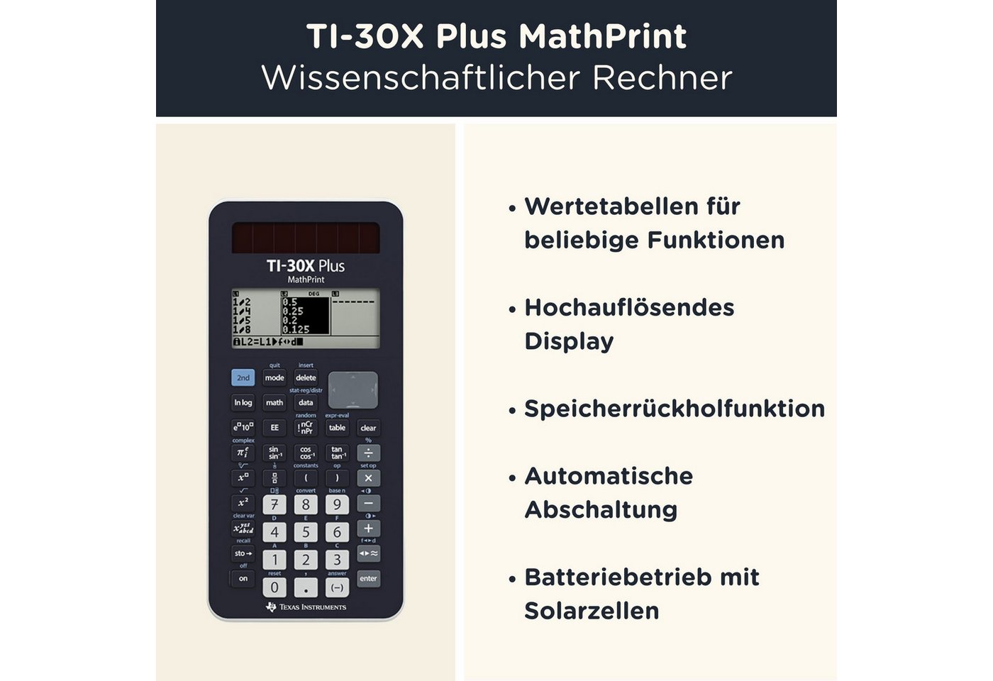 Texas Instruments Taschenrechner TI-30X Plus MathPrint inkl. WYNGS Schutztasche Pink Bild 4