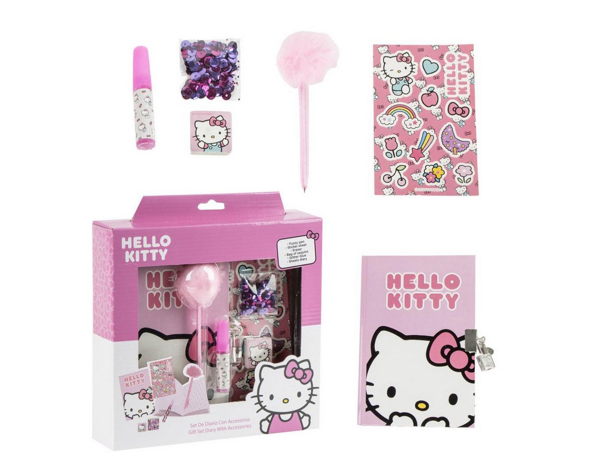 Cerda Tagebuch Hello Kitty Tagebuch Set Kinder Schreibset, Notizbuch, Geschenk
